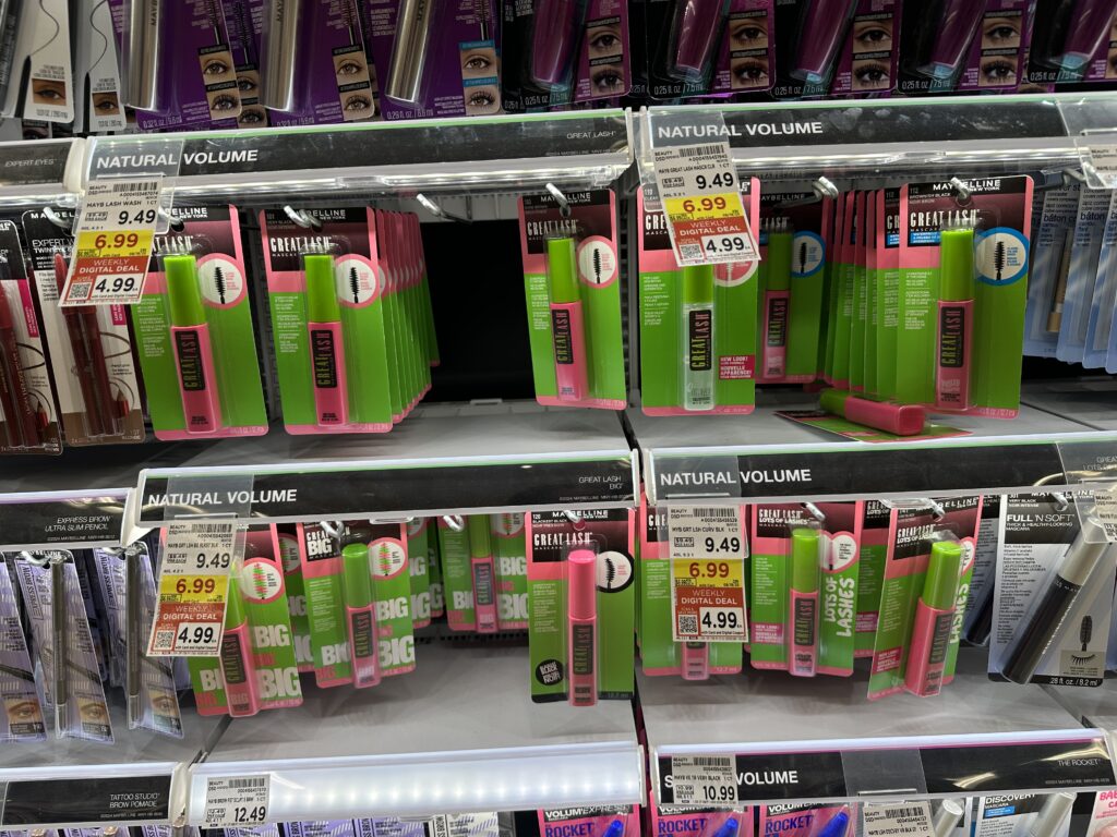 NYX and Maybelline Kroger Shelf IMage