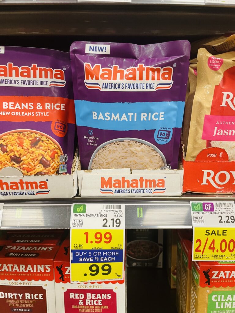 Mahatma rice Kroger shelf image