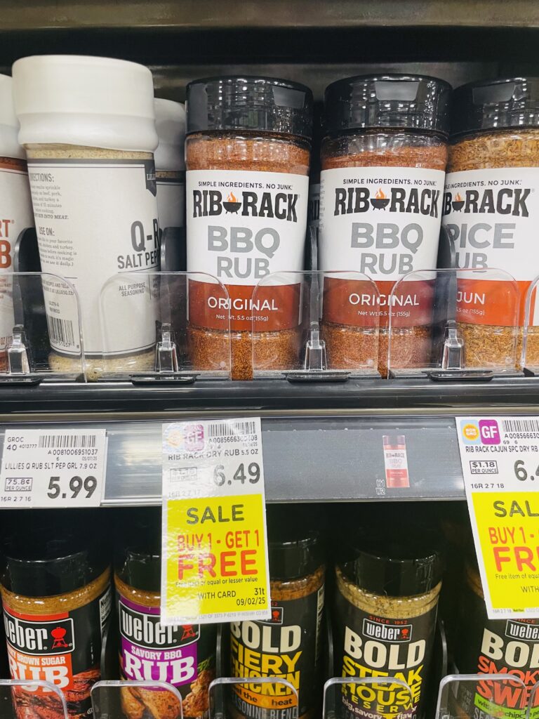 Rib Rack Rub Kroger shelf image