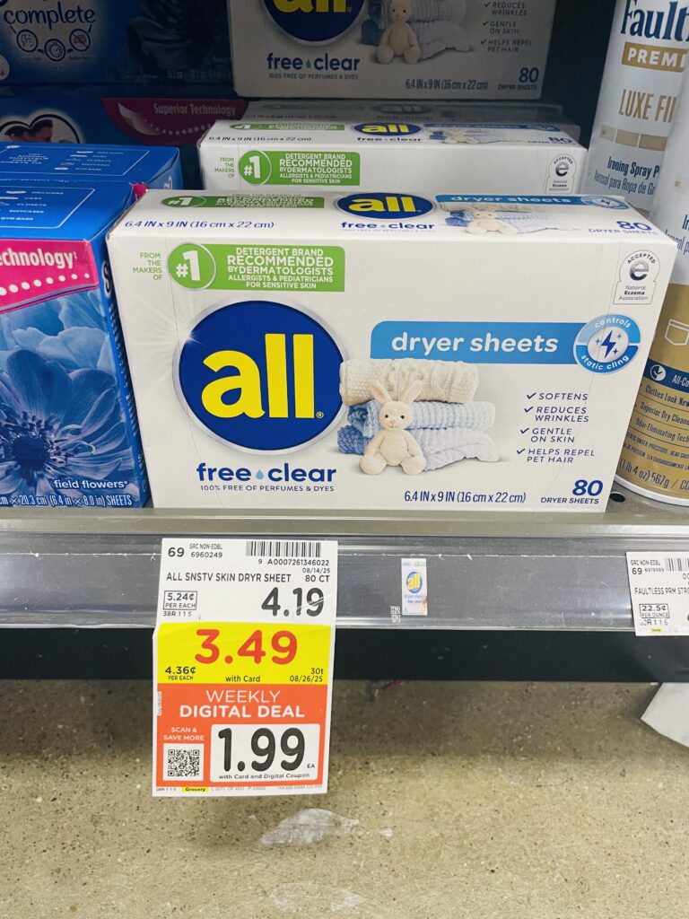 All Laundry Sheets Kroger Shelf Image