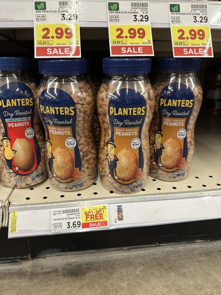 Planters Peanuts Kroger Shelf Image