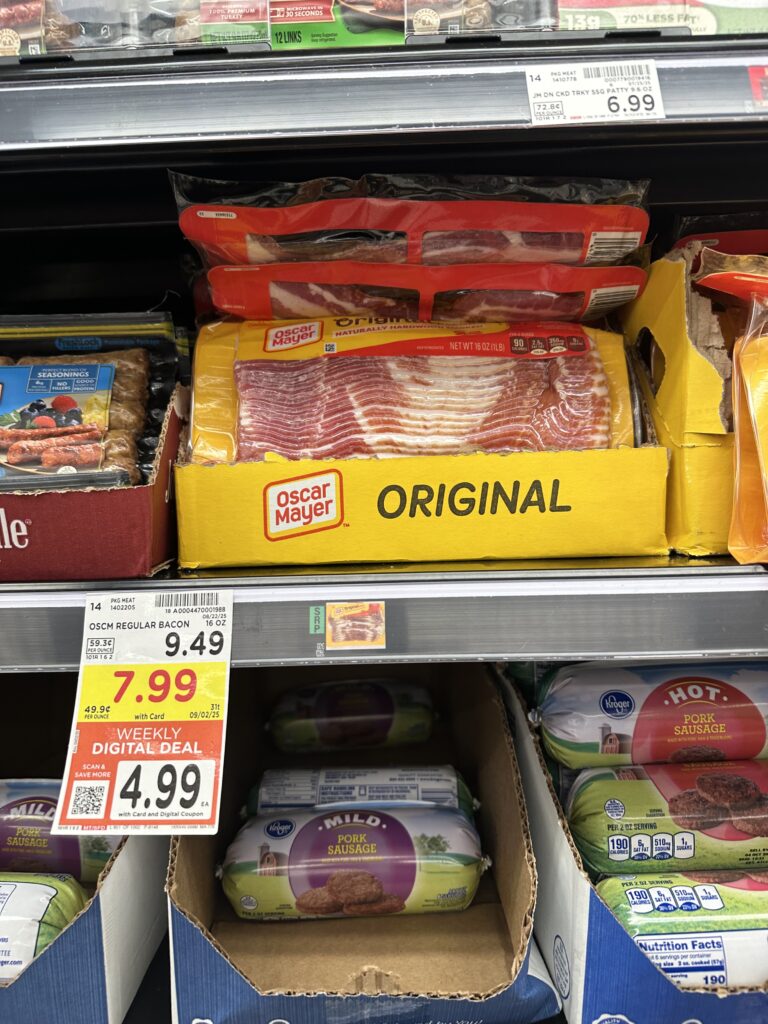 oscar mayer bacon kroger shelf image
