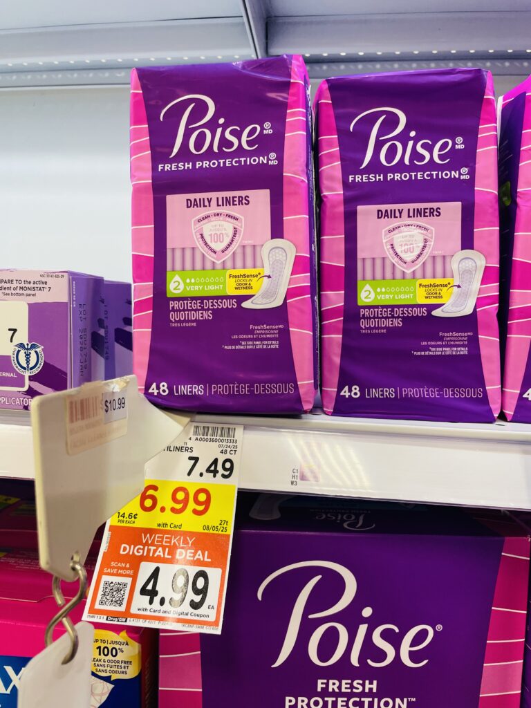 Poise Pads Kroger Shelf Image