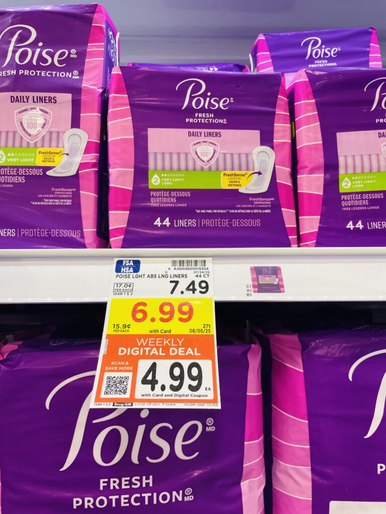 Poise Pads Kroger Shelf Image