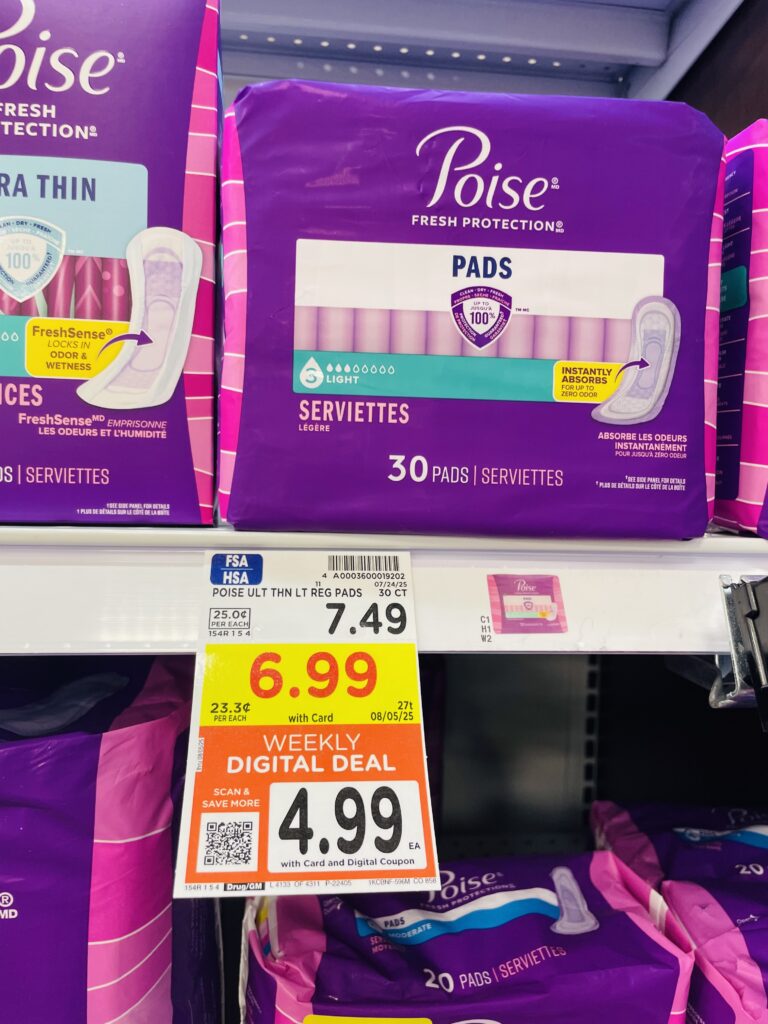 Poise Pads Kroger Shelf Image
