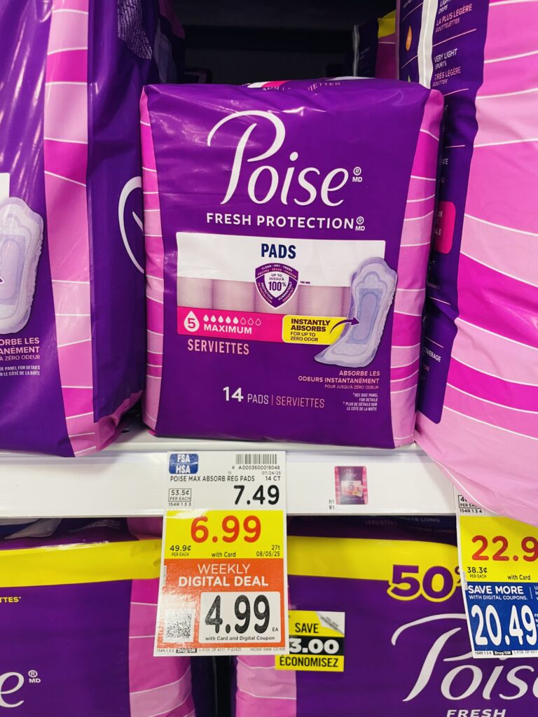 Poise Pads Kroger Shelf Image