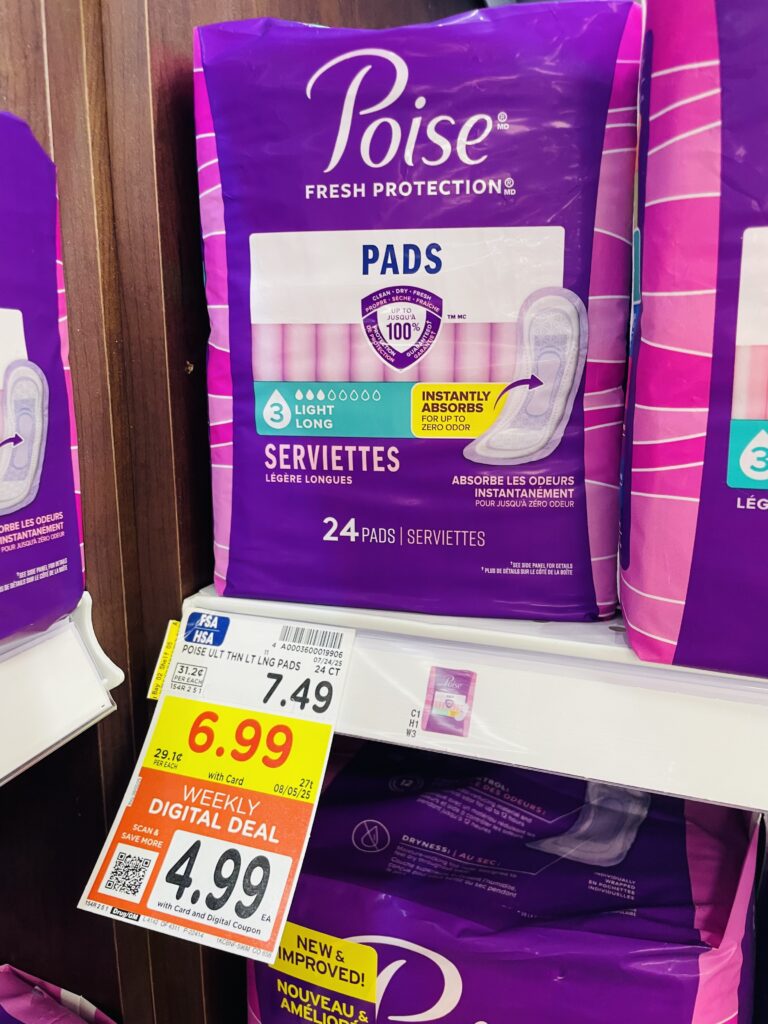 Poise Pads Kroger Shelf Image