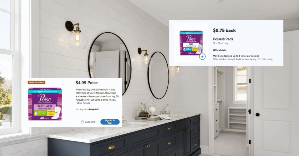 Poise Pads Kroger Digital and Ibotta Rebate