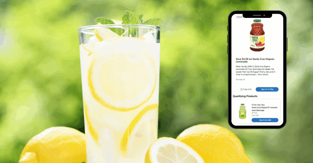 Santa Cruz Lemonade Kroger Digital Coupon