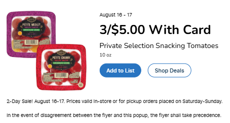 Kroger 2 Day Sale ad image