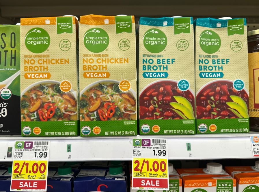 Simple Truth Organic Vegan Broth Kroger Shelf Image