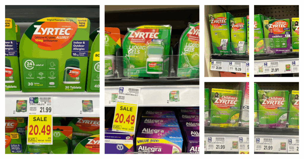 Zyrtec Allergy Kroger Shelf Images 