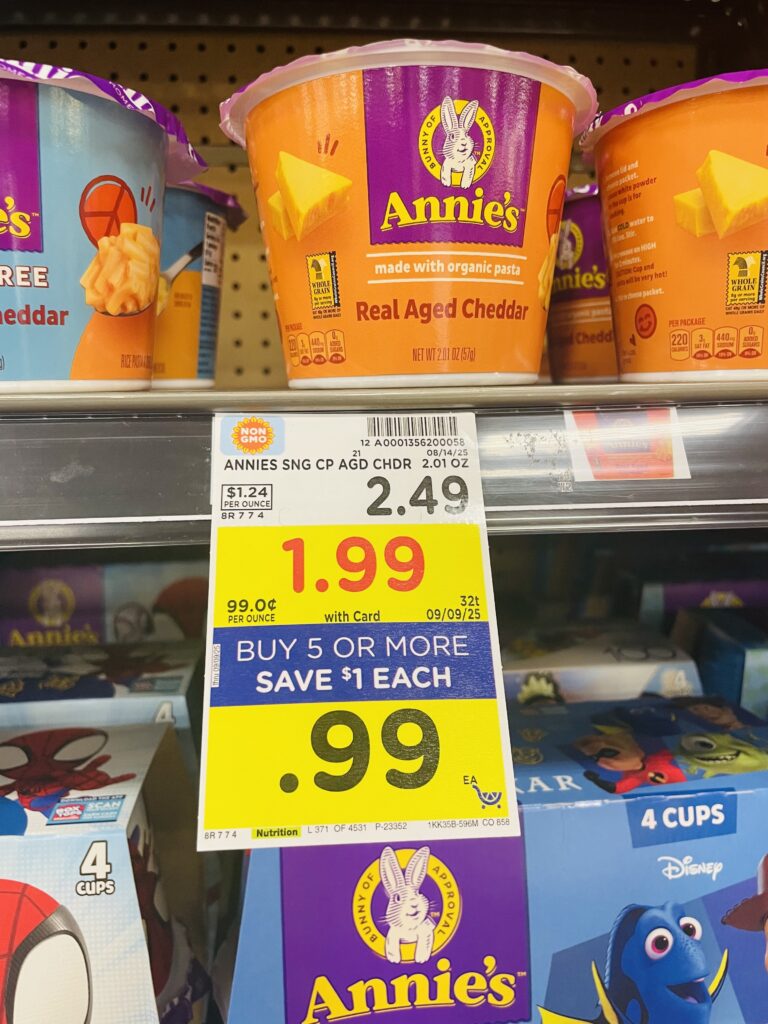 annie's mac and cheese cups kroger shelf image (1)