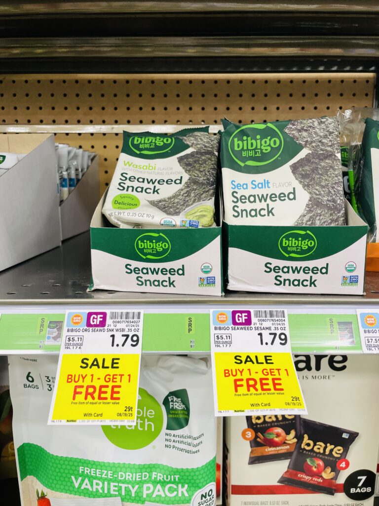 bibigo seaweed kroger shelf image