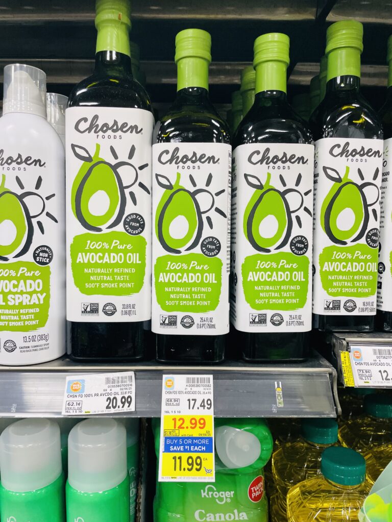 chosen foods avocado oil and spray kroger shelf image (1)