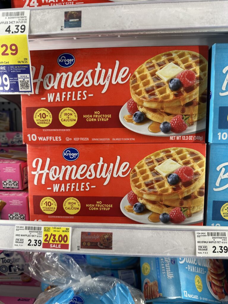 kroger frozen waffles shelf image (1)