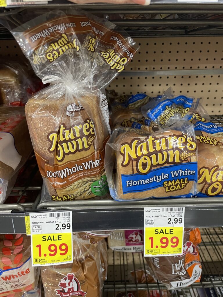 nature's own bread kroger shelf image (1)
