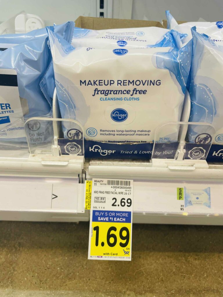 Kroger Makeup remover wipes shelf image