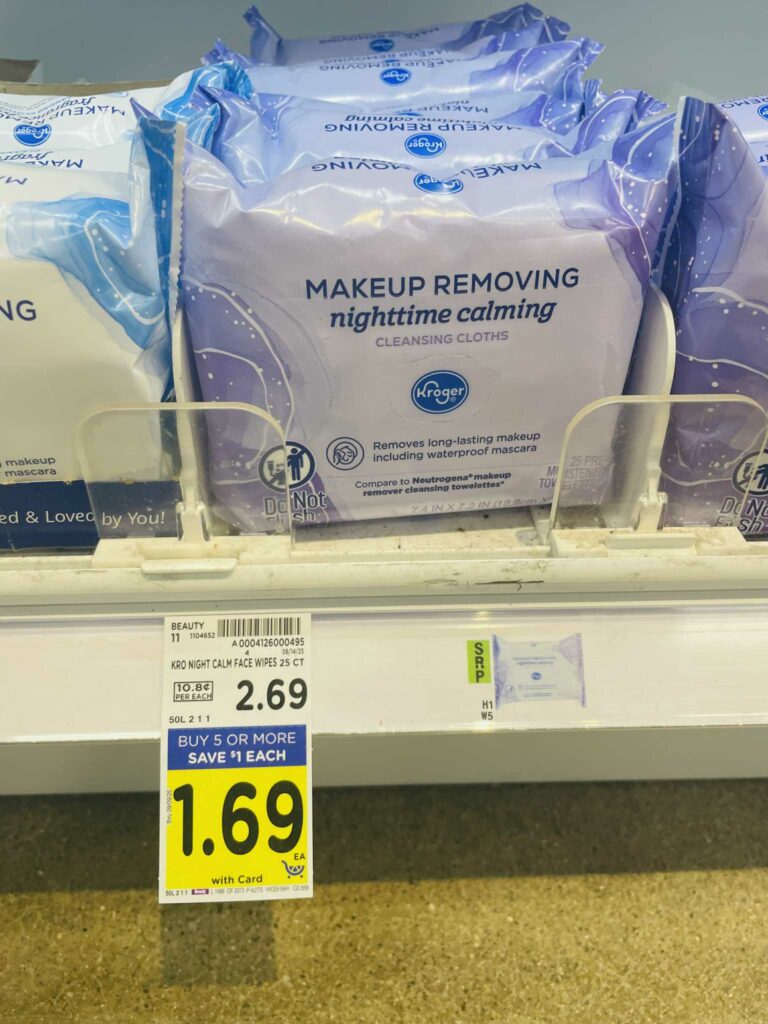 Kroger Makeup remover wipes shelf image