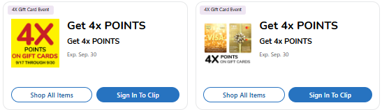 4x fuel point gift cards kroger