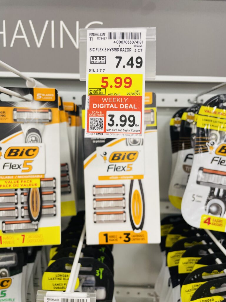 BIC Disposable Razors Kroger Shelf Image
