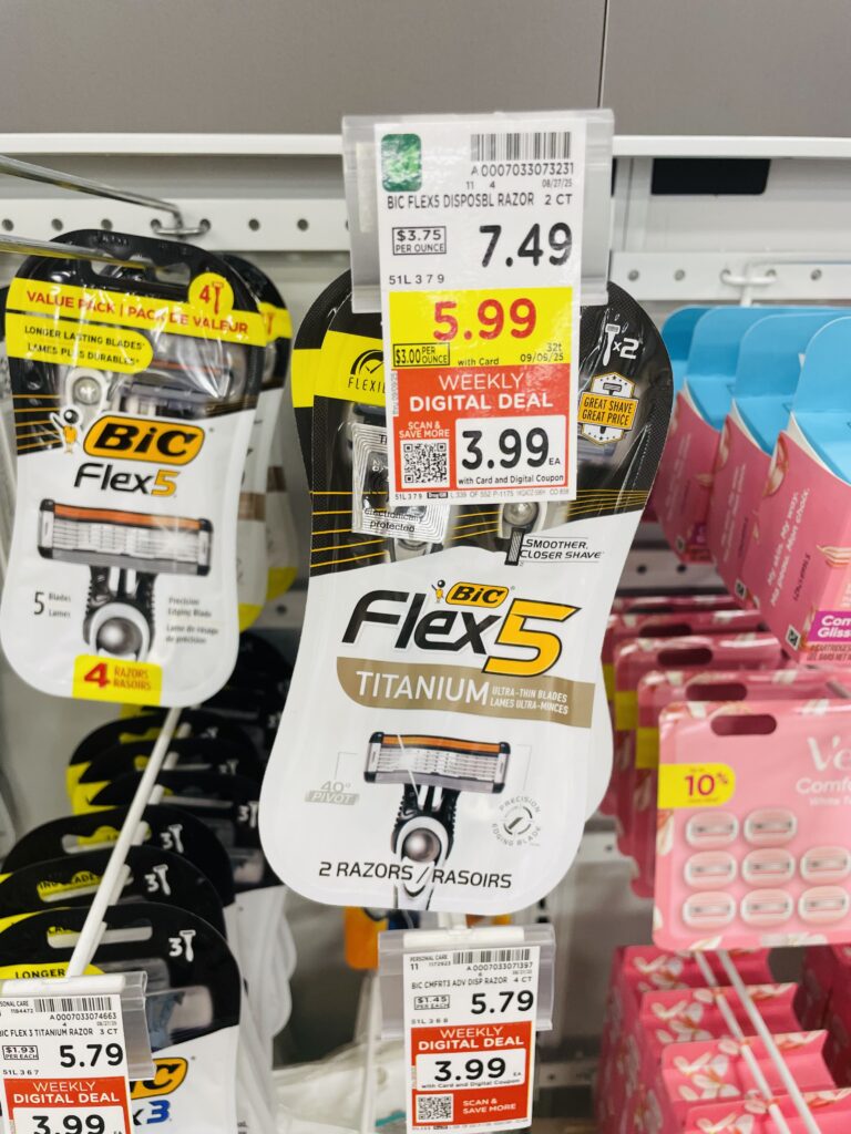 BIC Disposable Razors Kroger Shelf Image