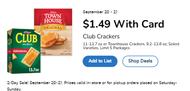 Kroger 2 day sale