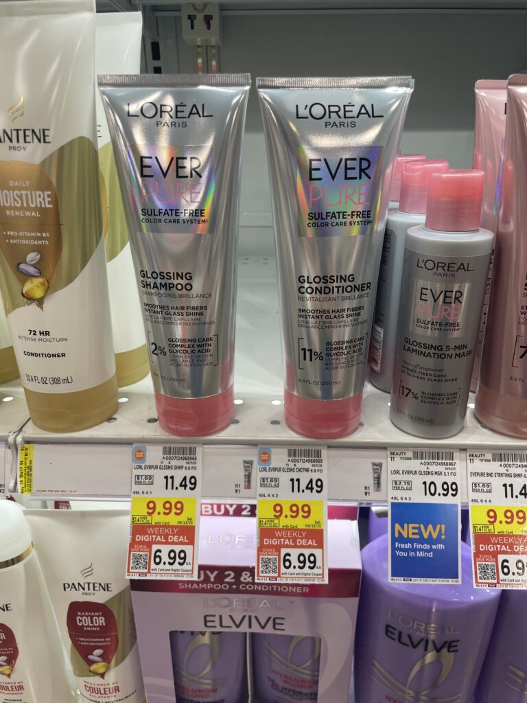 L'Oreal Paris Everpure Shampoo and Conditioner Kroger Shelf Image