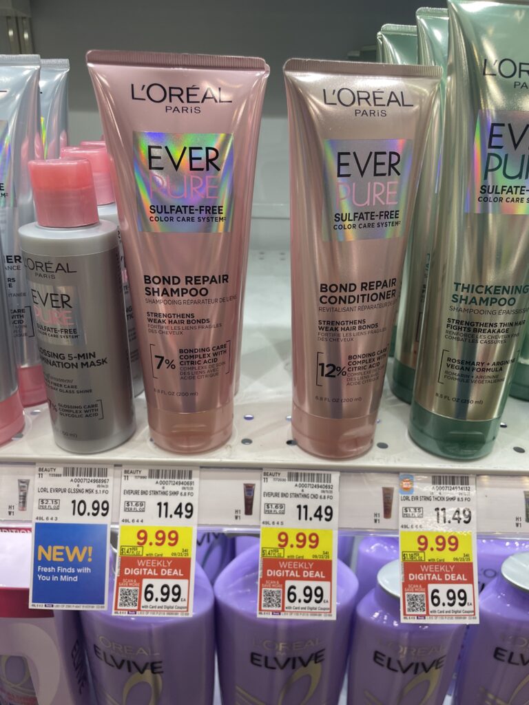 L'Oreal Paris Everpure Shampoo and Conditioner Kroger Shelf Image