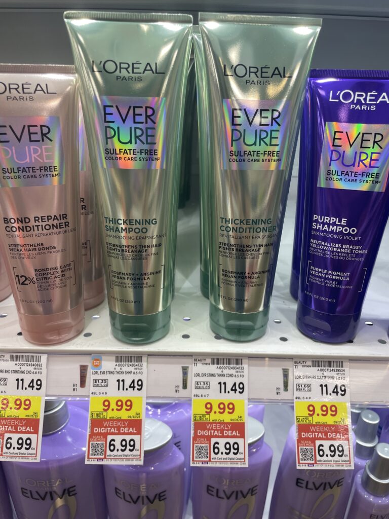 L'Oreal Paris Everpure Shampoo and Conditioner Kroger Shelf Image