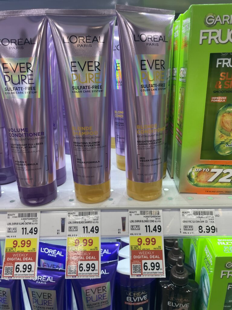 L'Oreal Paris Everpure Shampoo and Conditioner Kroger Shelf Image