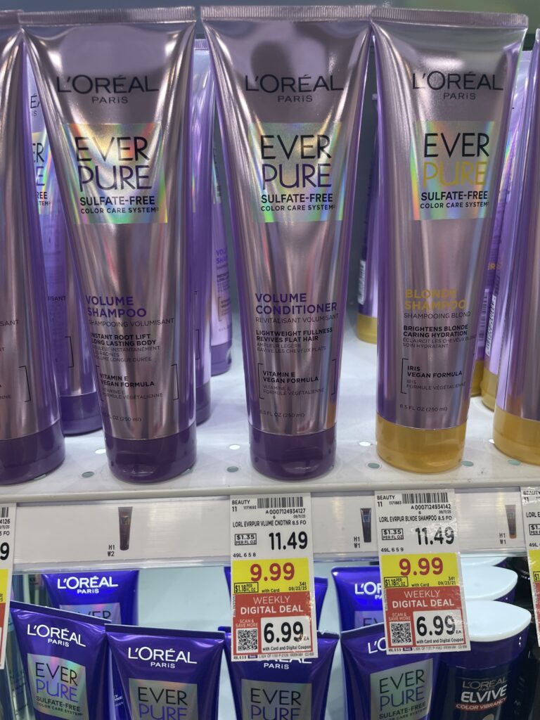 L'Oreal Paris Everpure Shampoo and Conditioner Kroger Shelf Image