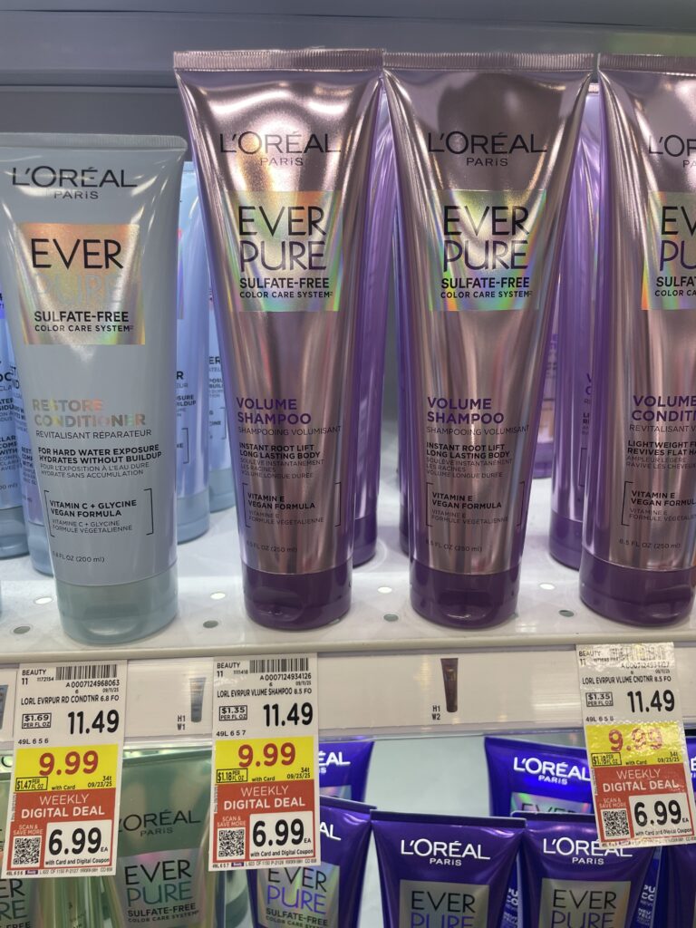 L'Oreal Paris Everpure Shampoo and Conditioner Kroger Shelf Image
