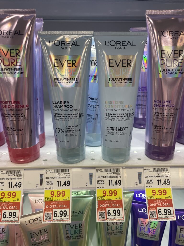 L'Oreal Paris Everpure Shampoo and Conditioner Kroger Shelf Image