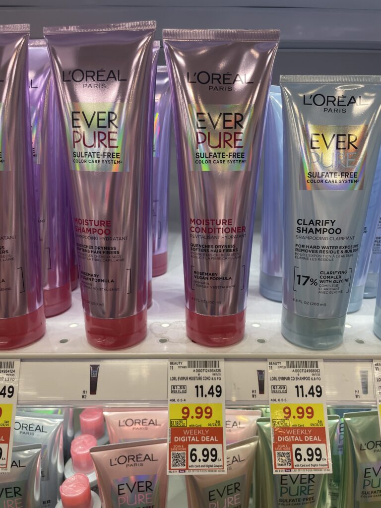 L'Oreal Paris Everpure Shampoo and Conditioner Kroger Shelf Image