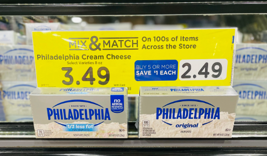 Philadelphia Cream Cheese kroger shelf image