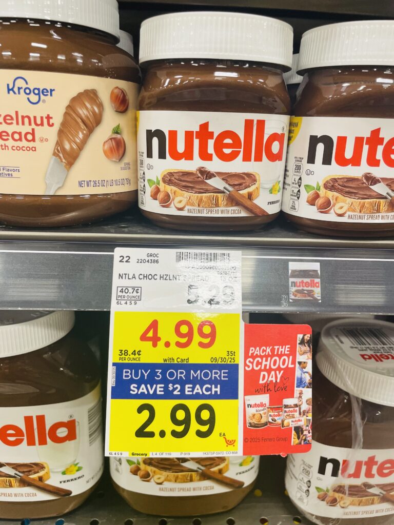 nutella kroger shelf image