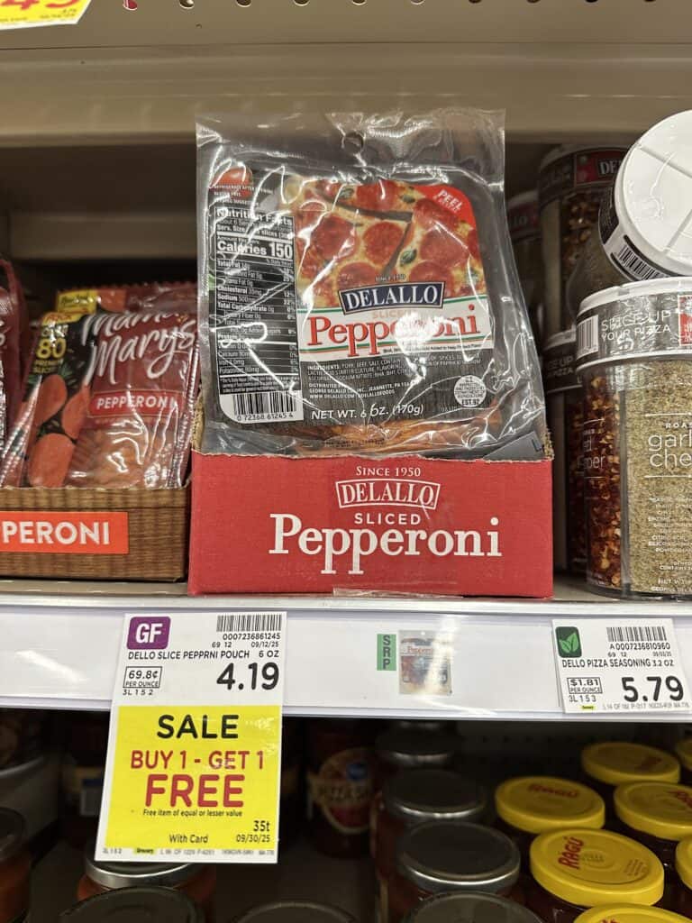 delallo pepperoni kroger shelf image
