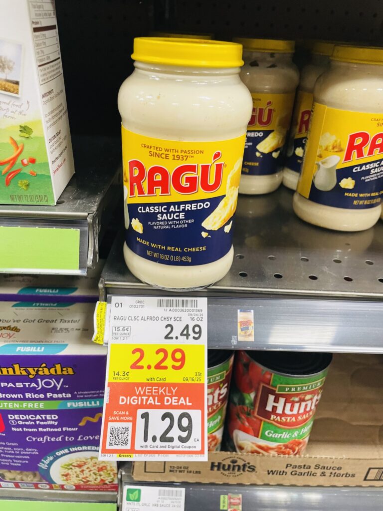 Ragu Sauce Kroger Shelf Image