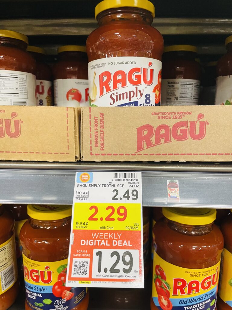 Ragu Sauce Kroger Shelf Image