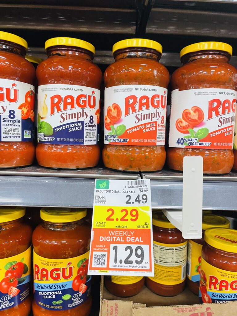 Ragu Sauce Kroger Shelf Image