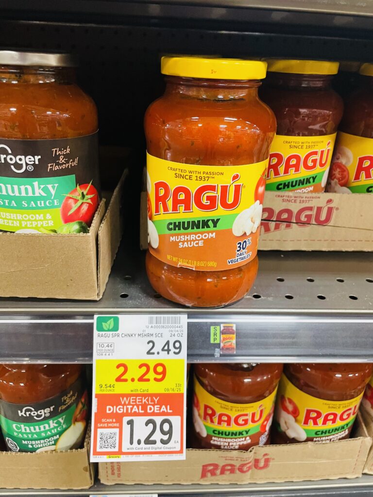 Ragu Sauce Kroger Shelf Image