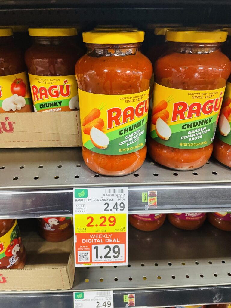 Ragu Sauce Kroger Shelf Image