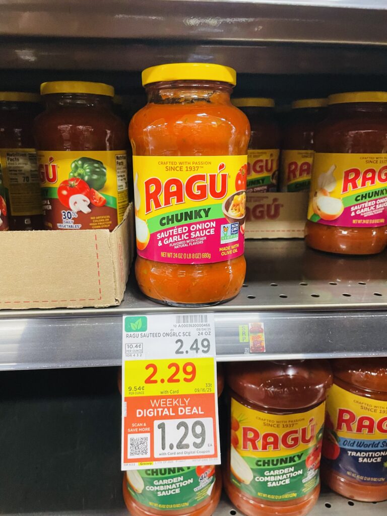 Ragu Sauce Kroger Shelf Image