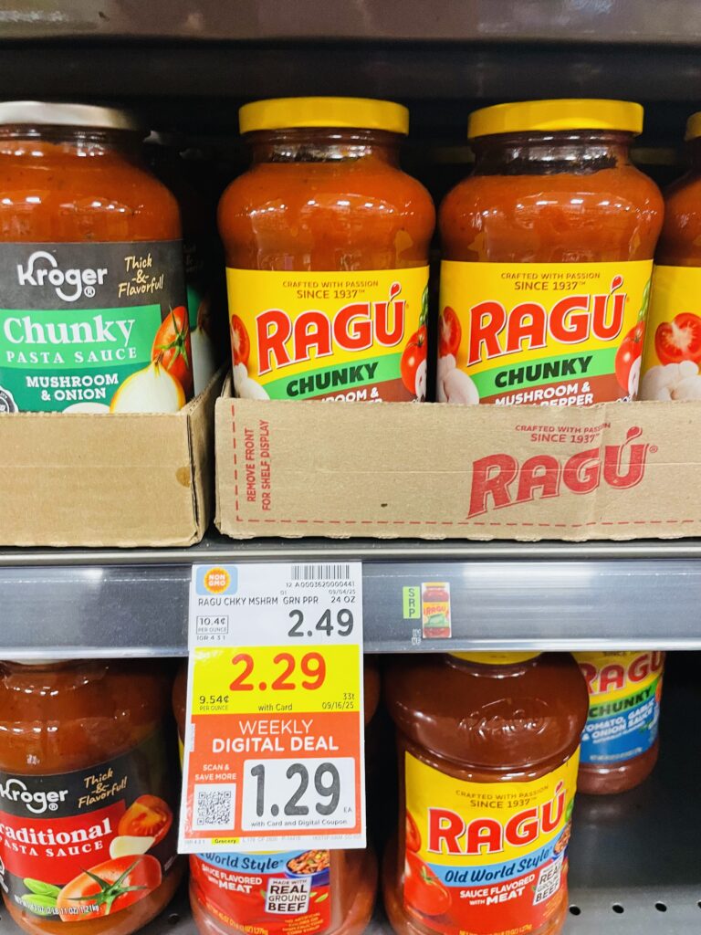 Ragu Sauce Kroger Shelf Image