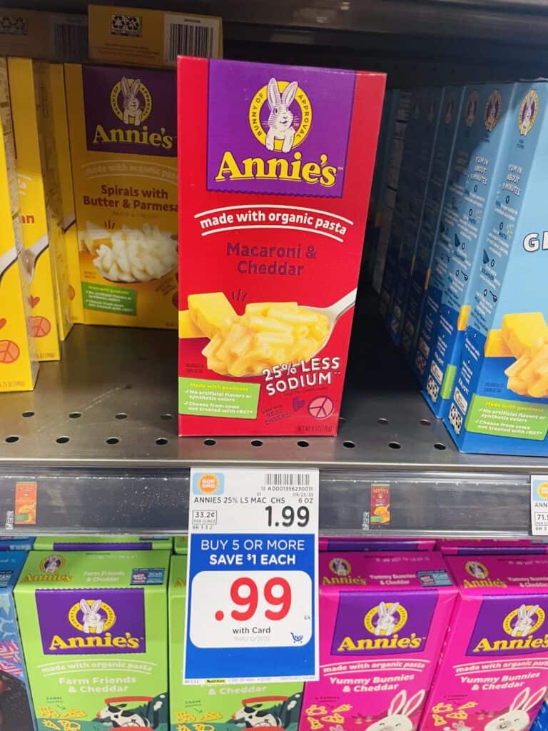 annie's mac and cheese kroger shelf image (1)