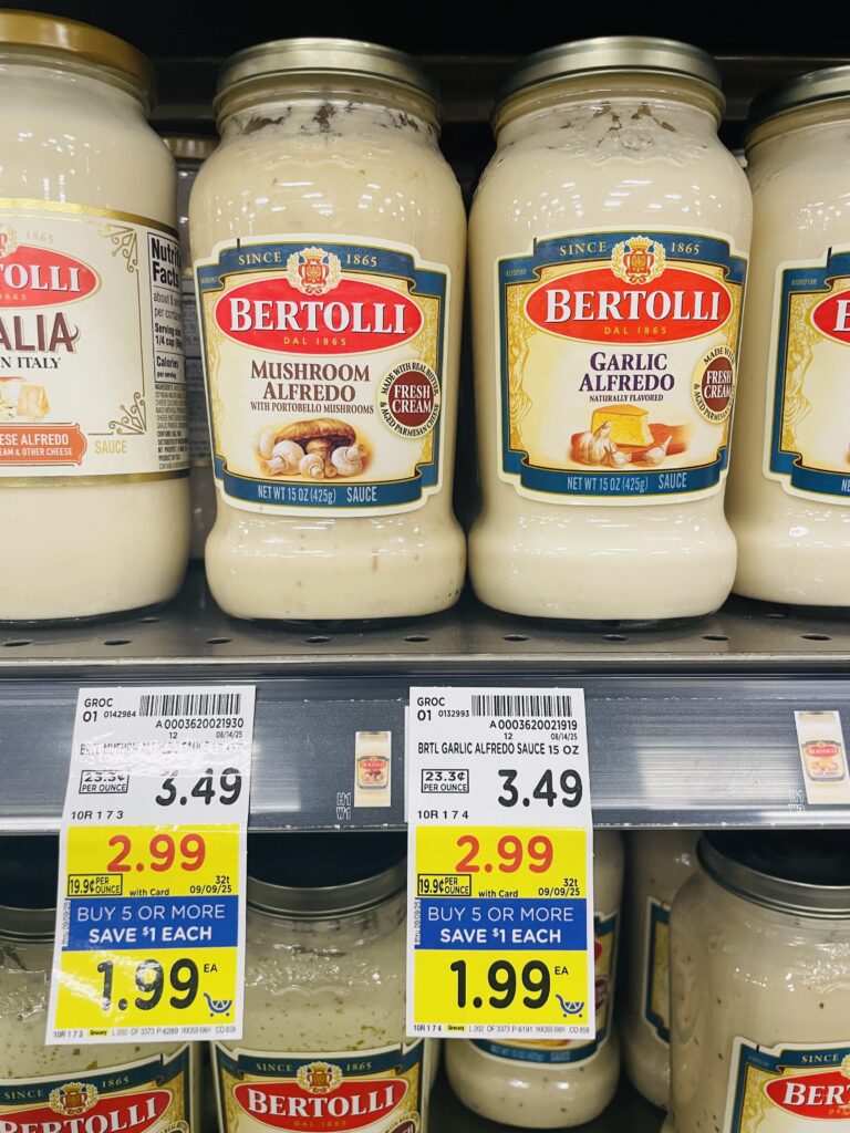 bertolli pasta sauce kroger shelf image (1)
