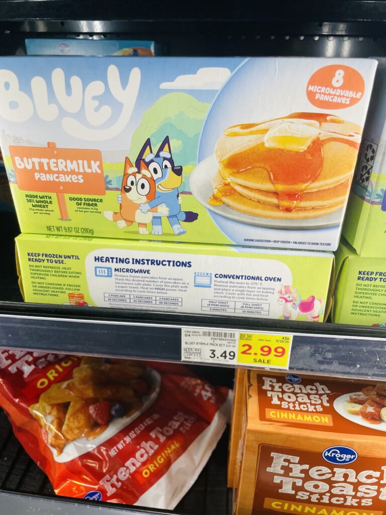 bluey pancakes kroger shelf image (1)