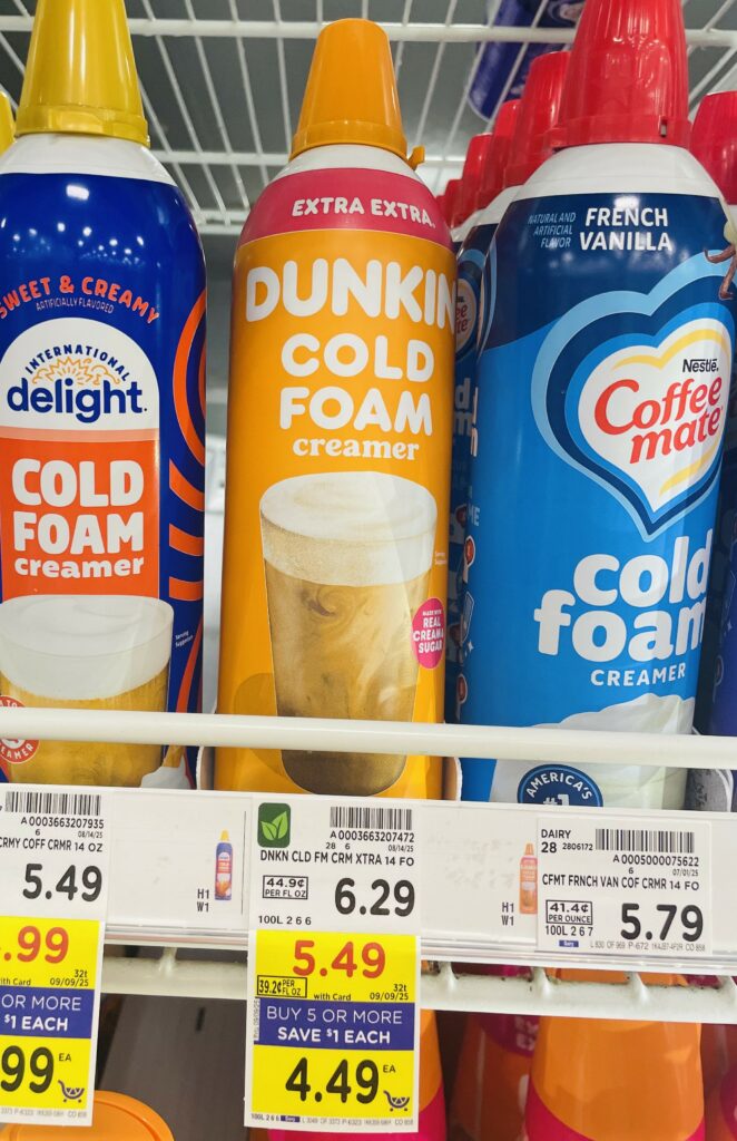dunkin' cold foam kroger shelf image