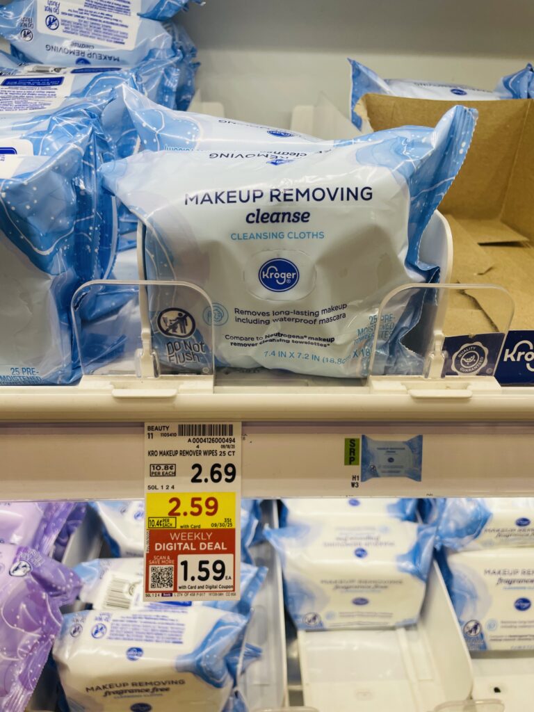 kroger facial wipes shelf image (1)